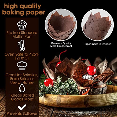 HASTHIP® 100Pcs Cupcake Liner, 5cm Diameter Tulip Cupcake Paper Cups