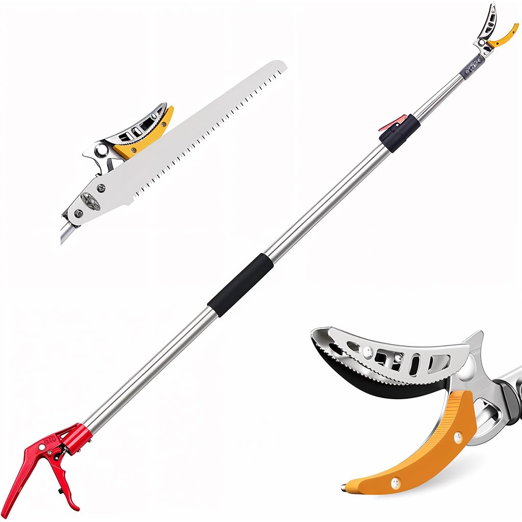 HASTHIP Extendable Tree Pruner for High Branch Cutting with 5.9–9.8 ft Telescopic Pole and SK5 Steel Blade | Ideal for Fruit Trees and Garden Trimming