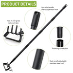HASTHIP® Manual 2-In-1 Garden Rake - Gardening Tool for Weeding - Free Adjustable 1.6M Handle - Gardening Rake Stainless Steel - Effortless Weed Removal - Grass Cutting & Pruning - Gardening Hand Tool