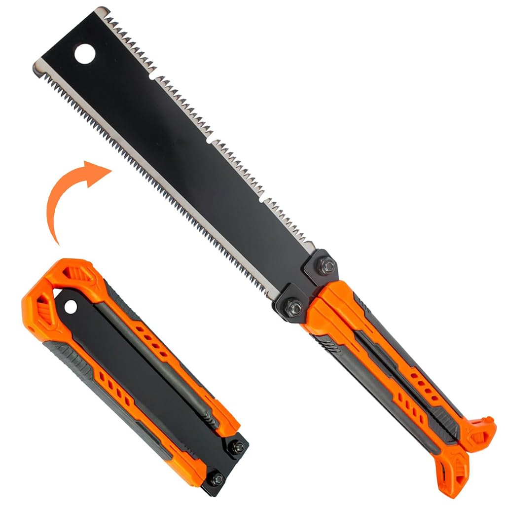 HASTHIP Hand Saw for Wood and PVC Crafts with 37cm SK5 Double Sided Blade | Folding Handle