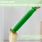 HASTHIP® Cloth Mop- Push-Pull Sleeve Wring Mop with 2 Spare Heads, Absorbent Bamboo Fiber Strip Cloth Mop, Wet Use Floor Mop for Deep Cleaning, Self-Wringing Mop for Wooden Floor, Tile Flooring
