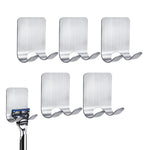 HASTHIP Wall Hooks 5Pcs for Bathroom and Kitchen with Dual Hook Design | Brushed 304 Stainless Steel