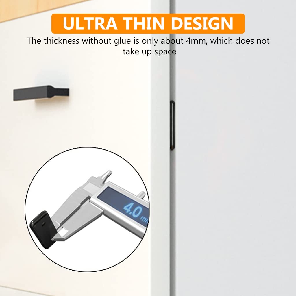 HASTHIP Door Magnets for Cabinets and Drawers with 4mm Ultra Thin Metal Design | Adhesive & Screw Mount