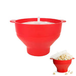 HASTHIP® Microwave Popcorn Popper Bowl – Collapsible Silicone with Lid for Oil-Free Popping – BPA-Free, Dishwasher Safe, Black – Reusable Popcorn Maker for Healthy Snacks & Family Movie Nights-Red