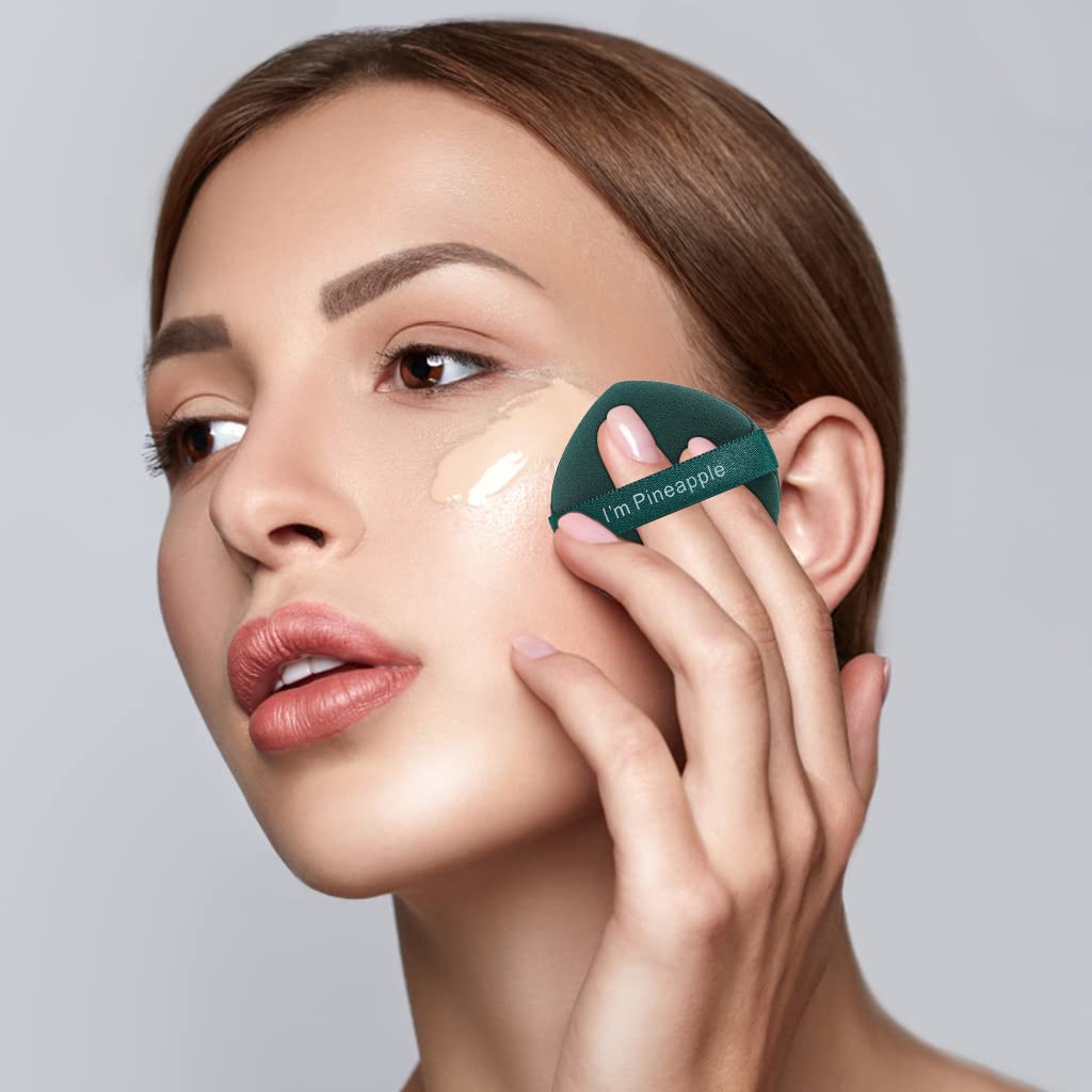 MAYCREATE® 7Pcs Makeup Puffs Makeup Blender Sponge Powder Puff, Latex-free Makeup Sponge Air Cushion Pads for Liquid Foundation, Cream, Powder, Concealer, Wet & Dry Dual Use((Green)