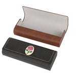 HASTHIP® 2pcs Sunglasses Case Vintage Specs Spectacle Case Organizer Sunglass Cover, Anti-Scratch Synthetic Leather Flocked Lined Rose Decal Eyeglasses Box for Travel Daily - Flip-Up Magnetic Closure