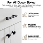 HASTHIP Cabinet Knobs for Kitchen and Drawer Upgrade with 1.25 in Round Zinc Alloy Design | 10 Pack Black Rust‑Resistant Pulls