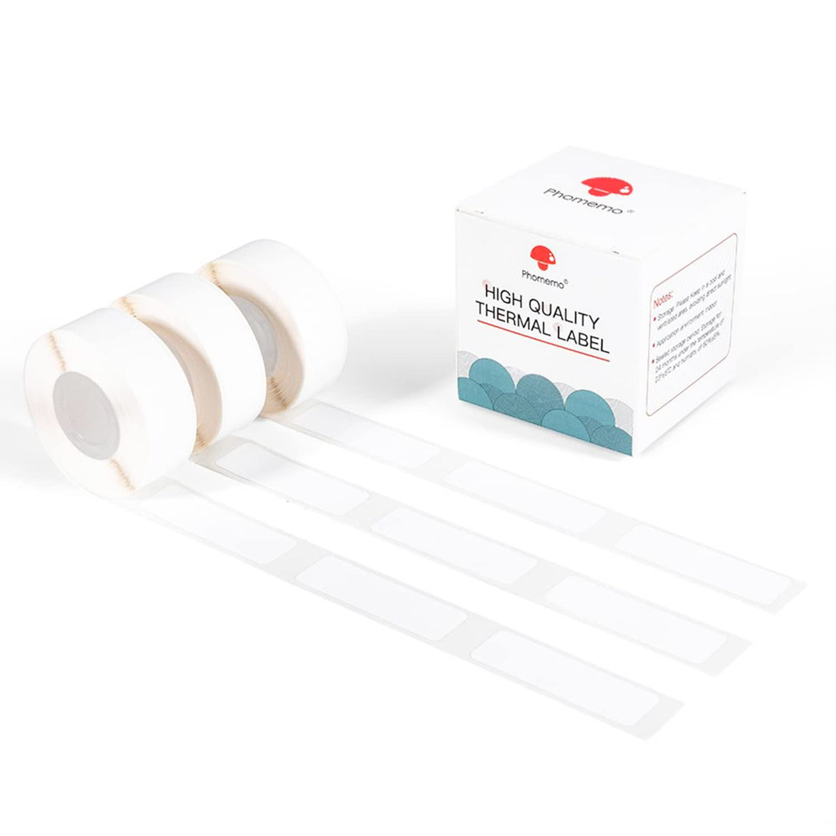 HASTHIP D30 Label Maker Tape for Portable Printing featuring Self-Adhesive Design and 3 Rolls of 12×40mm Black on White Labels