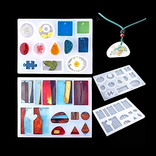 109 PCS Silicone Resin Moulds for Jewellery Making with a Storage Bag, Epoxy Resin Moulds, Jewelry Casting Molds Craft DIY Set, White