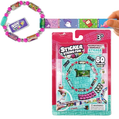 HASTHIP® DIY Sticker Roll Bracelet Making Kit for Girls, Cartoon Sticker Beads Set, Creative Jewelry Craft Kit, Kids Bracelet Decoration Set, Fun Birthday or Children’s Day Gift