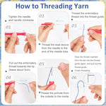 HASTHIP® DIY Punch Needle Art Kit Beginners DIY Starry Night Punch Needle Art with Embroidery Needles,Tutorial,20x20cm Embroidery Hoop Gift for Kids Adults