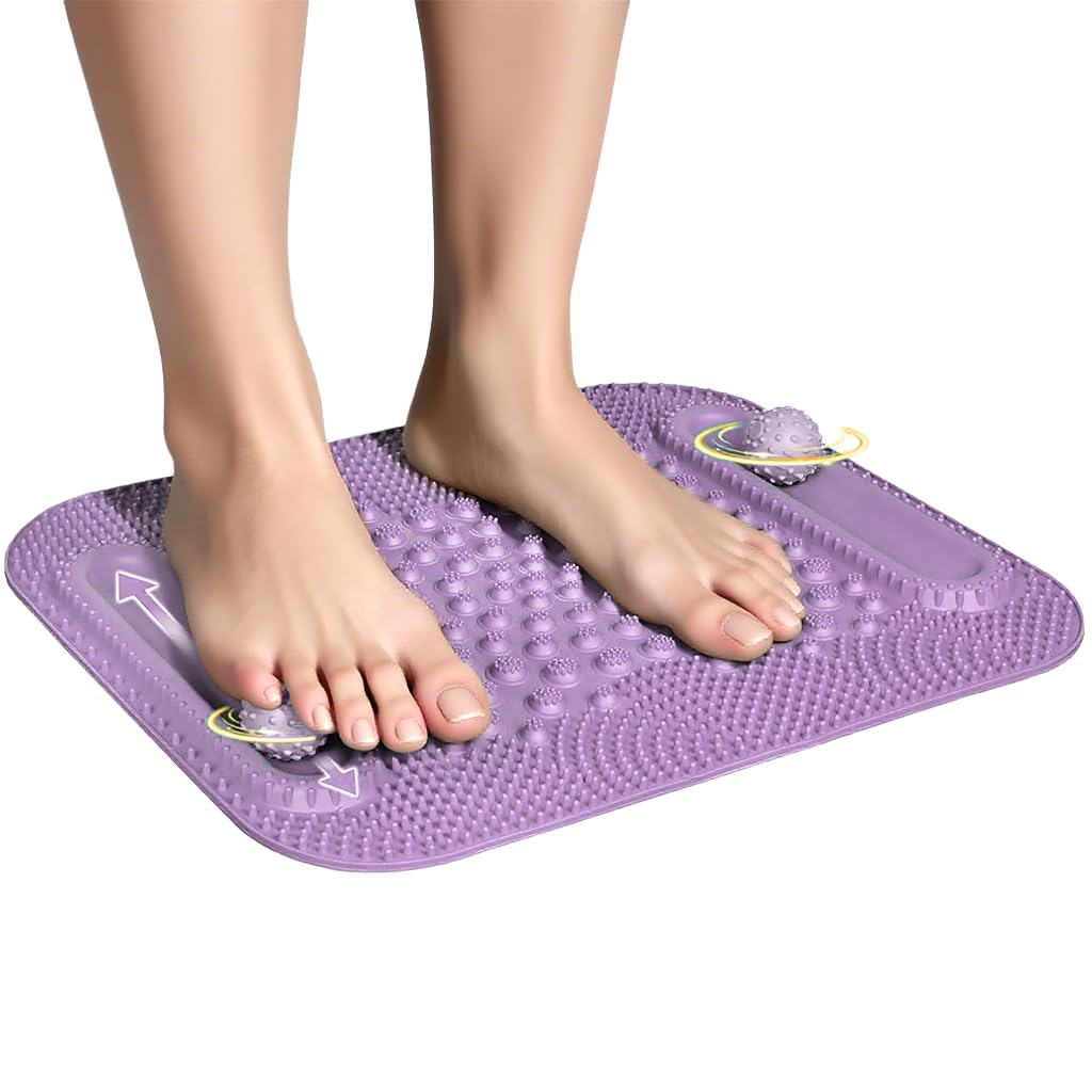 HASTHIP® Acupressure Foot Massage Mat, 5-Zone Reflexology Mat for Plantar Fasciitis Relief, Pain Therapy, Deep Tissue Trigger Point, Neuropathy, Stress Relief, Circulation & Relaxation