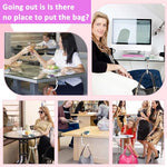 HASTHIP® 6PCS Aesthetic Mandala Metal Desk Bag Hanger Portable Folding Ring for Table Office Aluminum Alloy Removable Hooks Handbag Backpack