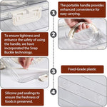 HASTHIP® Fridge Organiser Storage Boxes, Moisture-Proof Multi Compartment Storage Box, Divided 8 Compartments Kitchen Storage Box, Food Grade PP Fridge Storage Containers with Lid & Handle