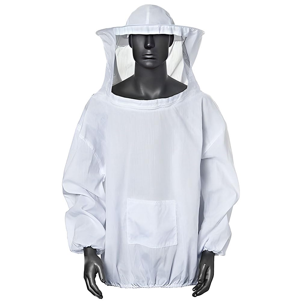 HASTHIP Beekeeping Suit for Hive Protection with Detachable Veil Hat and Elastic Cuffs