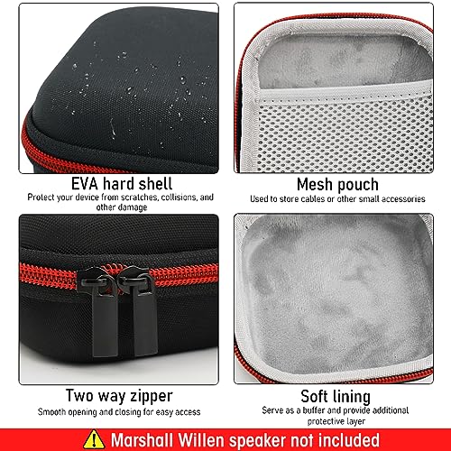 HASTHIP® Carrying Case for Marshall Willen,Portable Carrying Case Cover for Marshall speakers Willen Speaker with Hand Strap Anti-Scratch EVA Carring portable Bluetooth Speaker