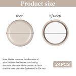 HASTHIP Furniture Sliders for Carpet with Self Stick EVA Foam Adhesive | 24 pcs 1 inch Felt Glides