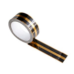 HASTHIP Floor Tiles Stickers for Walls and Floors with Self Adhesive PVC Design 2.5cm×5m | Black Golden Waterproof Tape