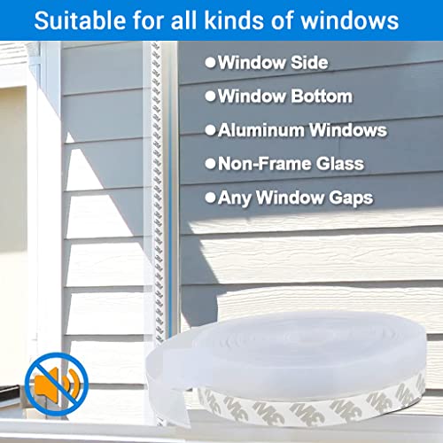 HASTHIP® 1 Roll 10M Window Seal Strip, Window Weather Stripping, 35MM Door Weatherstrip, Door Seal Strips, Weather Stripping for Doors and Windows (Transparent), Silicone 3 PCS