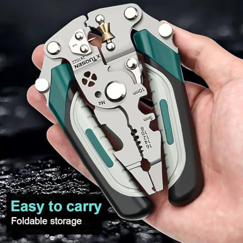 HASTHIP® Multifunctional wire pulling and dividing pliers wire pressing and stripping tools,cutting pliers,special for electricians folding stripping