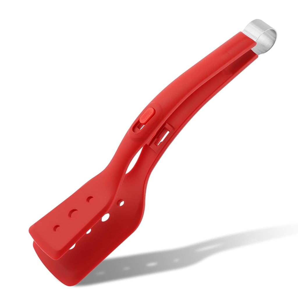 HASTHIP® 2 in 1 Silicone Grip and Flip Spatula Tong Multipurpose Non-Stick Kitchen Cooking Tongs for Pancake Fish Bread Toast Omelets-Red