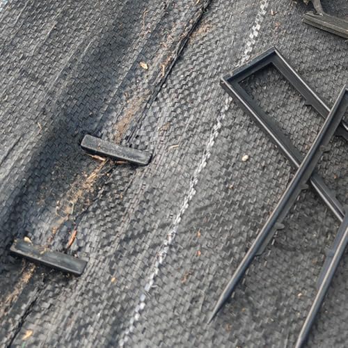 HASTHIP® Plastic Garden Landscape Stakes Staples U-Shaped for Securing Weed Barrier Fabric Ground Tarp 4CMx15CM 200PCS