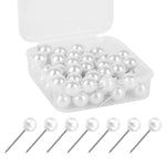 HASTHIP® 60Pcs Bulletin Board Push Pins, White Faux Pearl Decorative Thumbtacks for Cork Boards, Photo Walls & Office Notice Boards