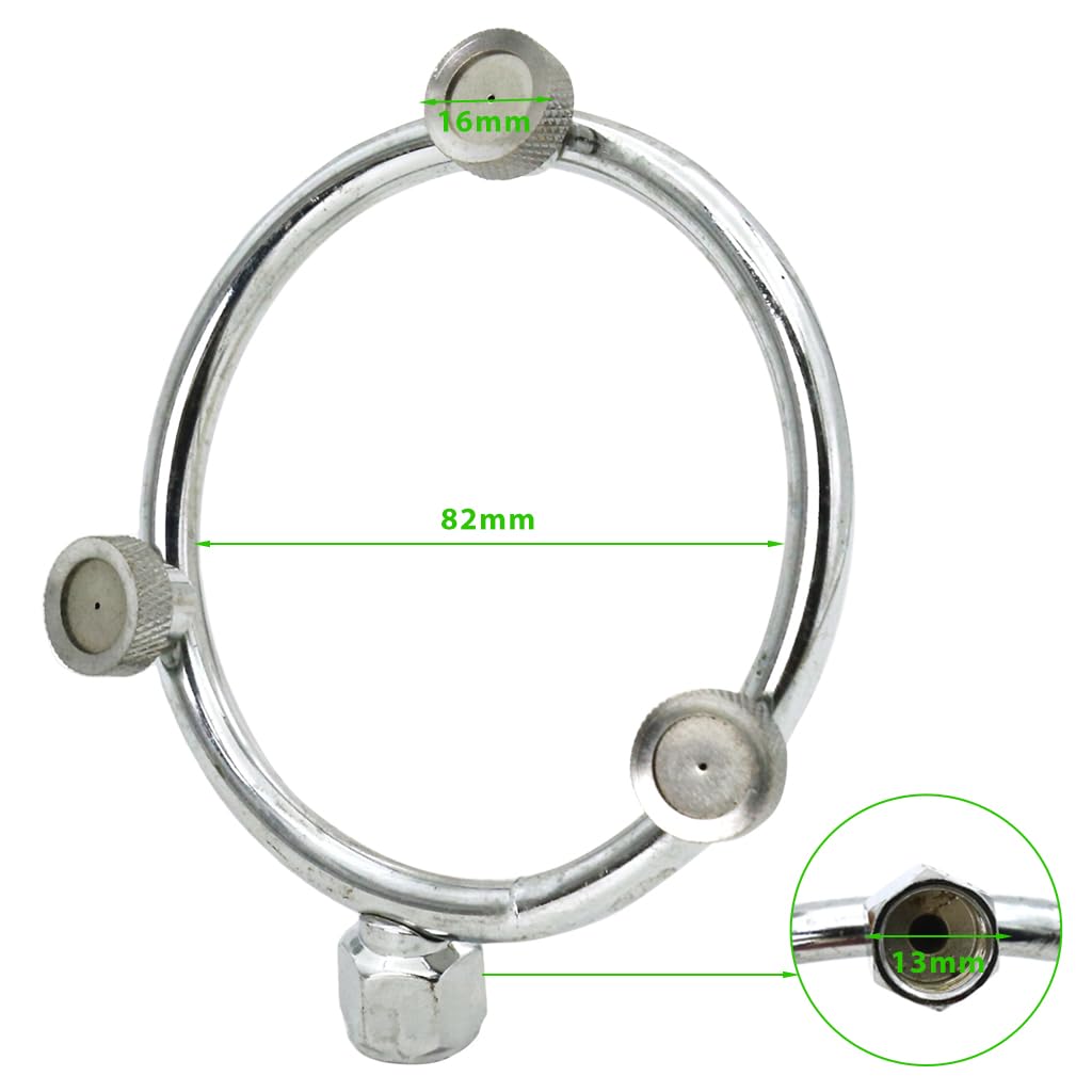 HASTHIP® Atomizing Porous Water Sprinkler Ring Multi-porous Annular Nozzle Attachment for Water Sprayer Pressurized Mist Water Sprayer Nozzle Stainless Steel Multi Head Spray Nozzle