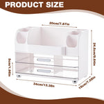 HASTHIP Makeup Organizer for Desk and Vanity with Dual Drawers and 35x21x26 cm ABS Design
