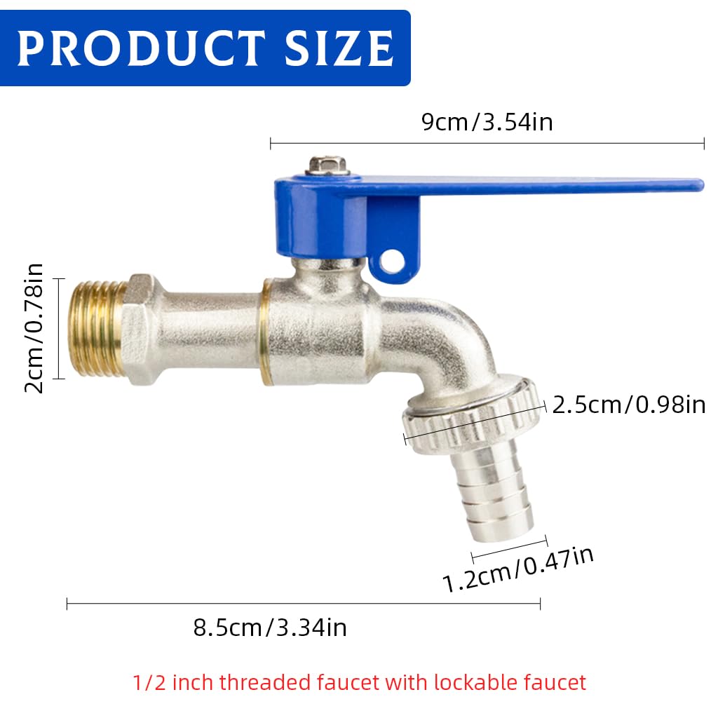HASTHIP Tap Lock for Outdoor Spigots featuring 1/2 in Thread and Zinc Alloy Build | Garden Use