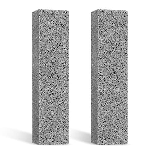 HASTHIP® 2PC Pumice Stone Scrubber, Pumice Stone for Foot Scrub Remove Toilet Bowl Hard Water Rings, Calcium Buildup and Rust Suitable for Cleaning Toilet, Bathroom, Kitchen Sink, Grill(Gray