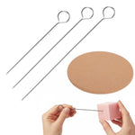 HASTHIP Punching Needle Set for Candle Making with 3 Stainless Steel Wick Pins and 19cm Cork Mat