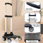 HASTHIP® Folding Utility Trolley Luggage Trolley with Retractable Pull Handle 4-Caster Mobile Aluminum Alloy Trolley Shopping Trolley Multifunctional Dolly Hand Truck