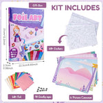 HASTHIP® 3D Sparkling Foil Art Kit for Kids Ages 6-12,DIY Peel and Stick Arts & Crafts Set,Creative Foil Painting Gift for Girls Beginner Craft Activity Birthday or Holiday