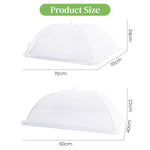 HASTHIP® Extra Large Food Cover - 2 Pack Pop-Up Mesh Food Cover Tent Umbrella Mosquito Protection Mesh Screen for Outdoors Parties Picnics BBQs, 1 Rectangle 15.7inchX23.6inch, 1 Round 27.5inch