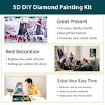 HASTHIP® DIY 5D Diamond Painting Art Kit Dreamy Beach Moonlit Night Beginner for Home Decor No Frame Wall 12 x 16 Inch 3 PCS