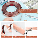 HASTHIP® 1 Roll Rose Gold Wall Molding Trim Apply in Table Edge Door Frame Baseboard Corner Guards Caulk Strip 9.84ft x 0.78in 3PCS