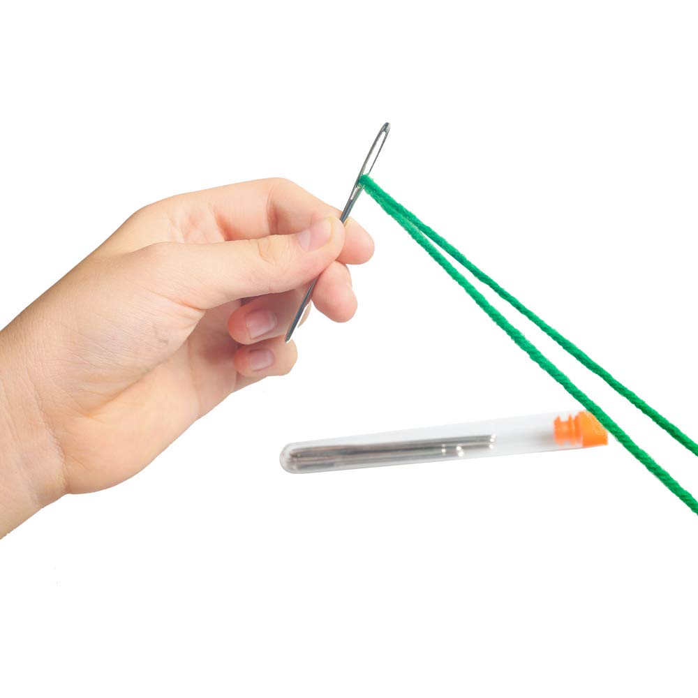 HASTHIP Crochet Needles Set for DIY Crochets featuring Large Eye Design and 9 Pcs Stainless Steel | with Transparent Storage Bottle