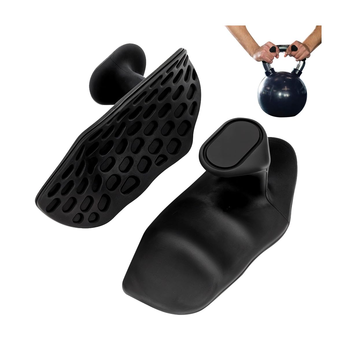 HASTHIP® Ganchos de Levantamiento de Pesas Antideslizantes,Guantes Gimnasio Goma para Mejorar la Fuerza Agarre y Proteger Las Palmas,Empuñaduras Ergonómicas para Deadlifts Pull