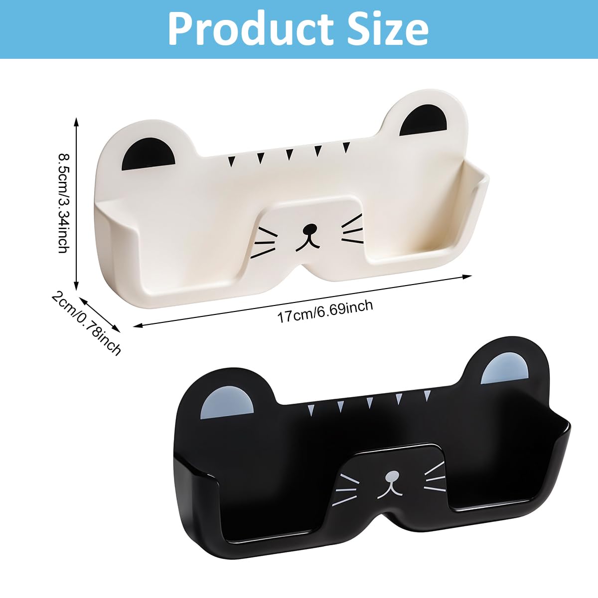 HASTHIP Sunglass Organizer Wall for Entryway and Bedroom featuring 2PCS Cat-Shaped Holders