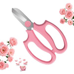 HASTHIP Flower Scissors for Gardening and Floral Arrangement with Stainless Blades and Pink Handle