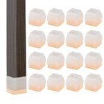 HASTHIP Chair Leg Floor Protectors for Tilting and Vertical Legs 16 pcs with Felt Pads | Transparent TPE Sleeve 3.2x2.2~4.2x3 cm