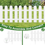 HASTHIP® 18PCS Garden Fence Outdoor Border 50x30cm Connectable Plant Partition Fences Decorative White PVC Decor for Flower Bed Green House Porch