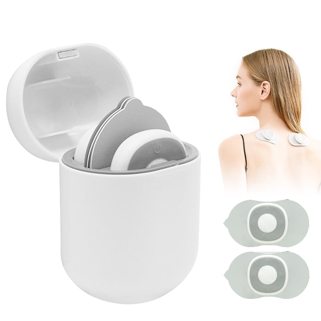 HASTHIP® Electric Massager for Shoulder Pocket Neck Massager Sticker Electronic Cervical Massager for Whole Body Cervical Massage With Charging Box, 6 Modes
