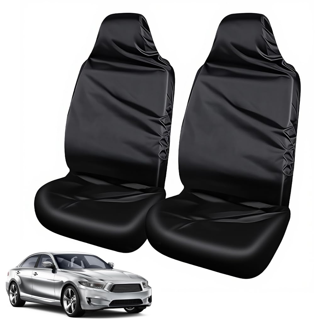HASTHIP® STHIRA Juego de 2 Fundas para Asiento de Coche, Funda de Asiento del Conductor y Pasajero de Cobertura Total, Universal, antirrayaduras y Resistente al Agua para SUV y Furgoneta