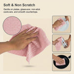 HASTHIP 20-Piece Microfiber Cleaning Cloth Roll, Reusable, Absorbent and Lint-Free, Pink