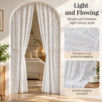 HASTHIP Self-Adhesive Lace Sheer Door Curtain, 100 by 240 cm, No-Drill Hook-and-Loop Mount