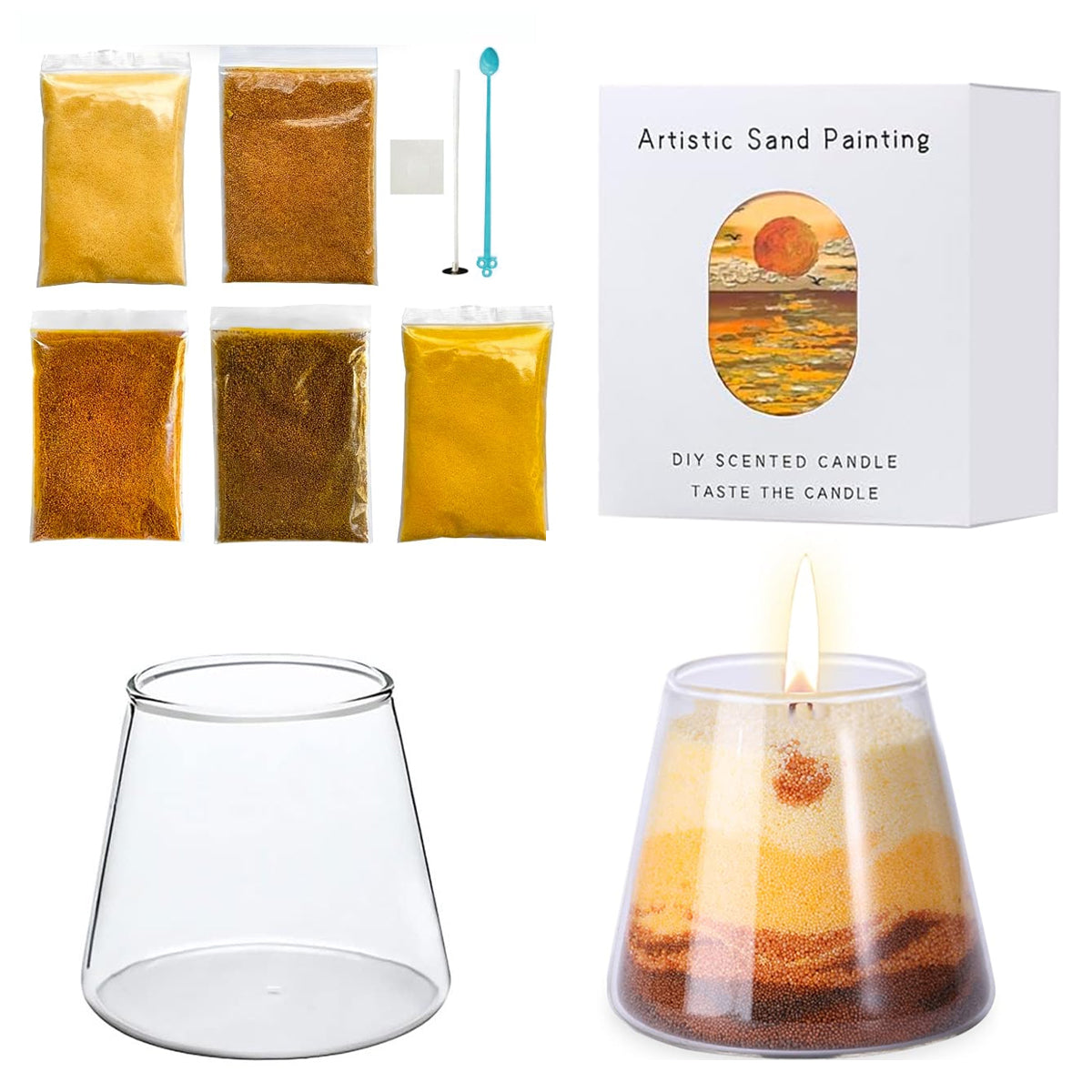 HASTHIP® DIY Custom Candles, Candle Maker Kit, DIY Candle Making Set, Art Scented Candle Kit for Birthday Gift Christmas Gift for Sisters, Friends