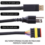 HASTHIP Self-Closing Cable Organizer Sleeve, 2M Polyester Wrap for Home and Office