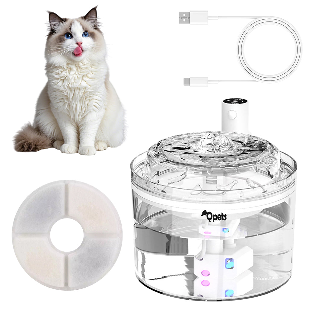 HASTHIP® Wireless Cat Water Fountain: Battery Operated Pet Fountain, A